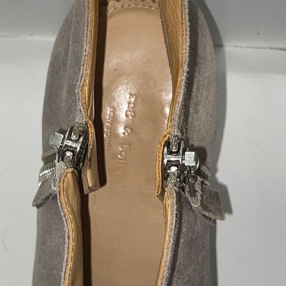 Rag & Bone Women's Margot Gray Suede Double Zip Block Heeled Ankle Boots Sz 39/8 - Picture 5 of 11